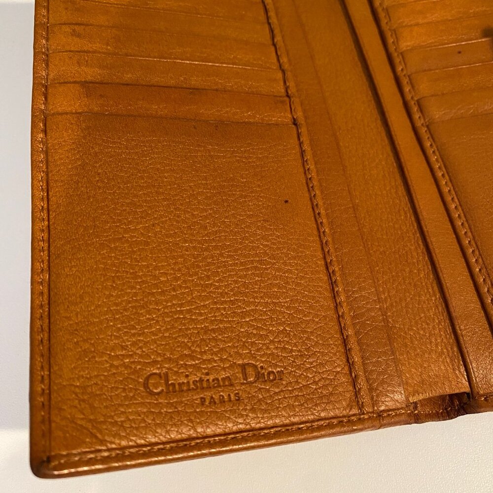 Christian Dior 2002 Calfskin Leather Wallet Brown Gold Hardware 6.5x4‎ - Picture 9 of 11